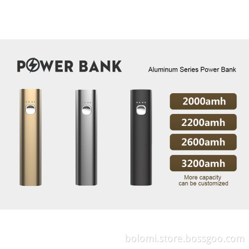 Portable promotion Power Bank 18650 battery charger 2200~3400mAh full metal charger